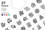 Casino Icons Set - Line, an Outline Icon by Kmg Design (Thumbnail 1 of 2)