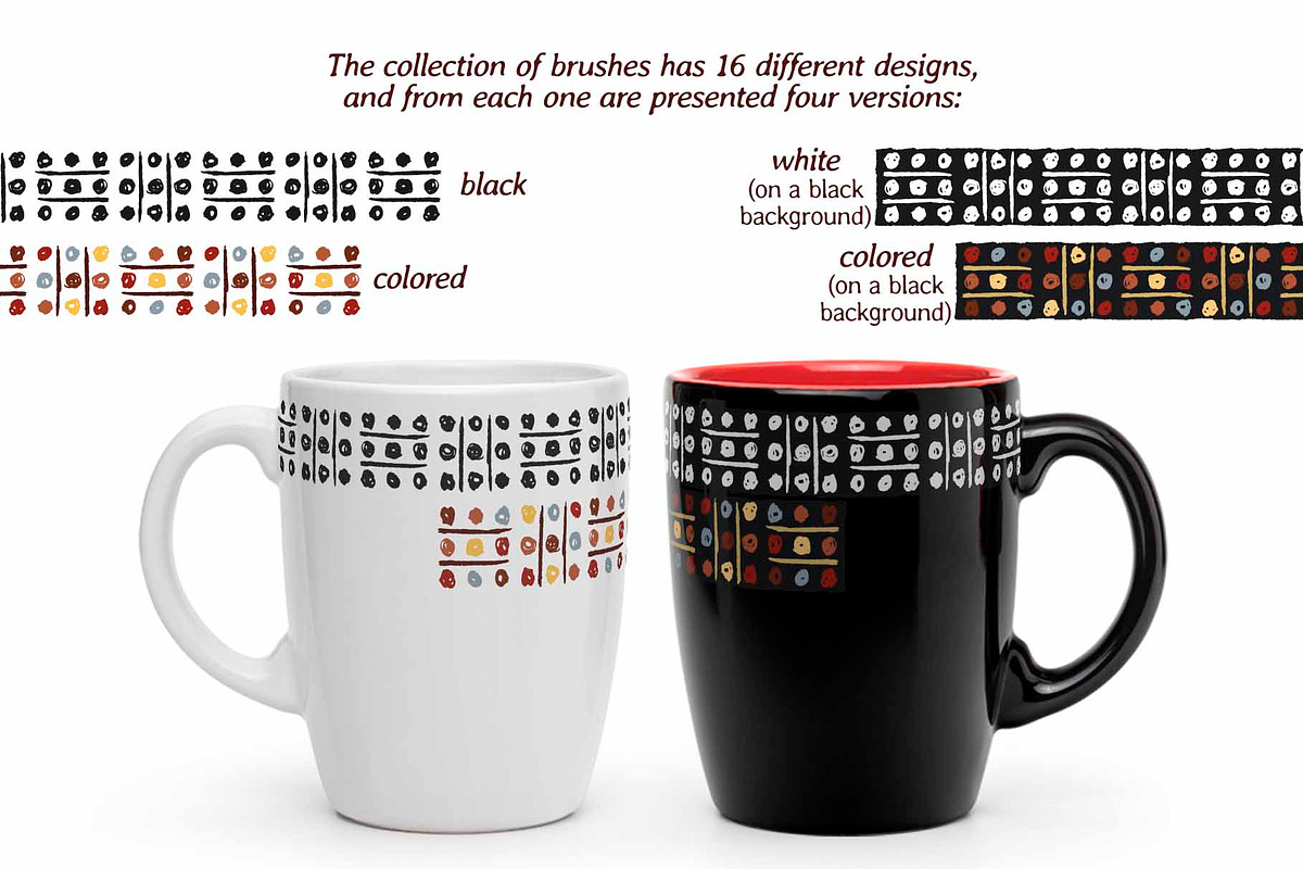 Ethnic round brushes preview 6