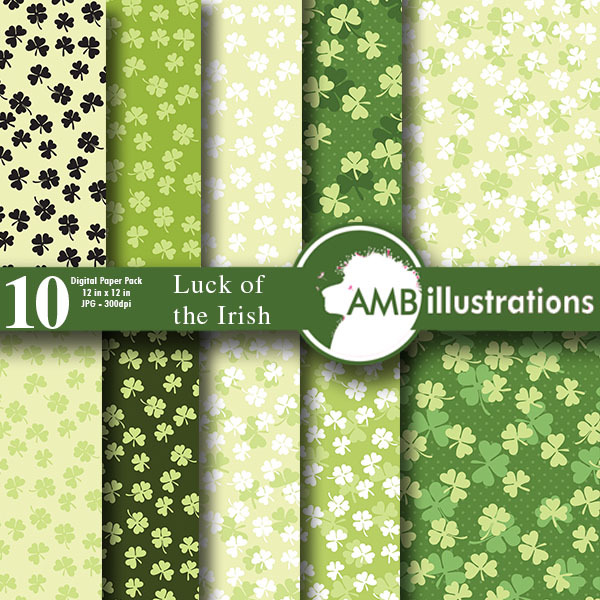 Irish Digital Papers, AMB-443, a Pattern Graphic by AMBillustrations