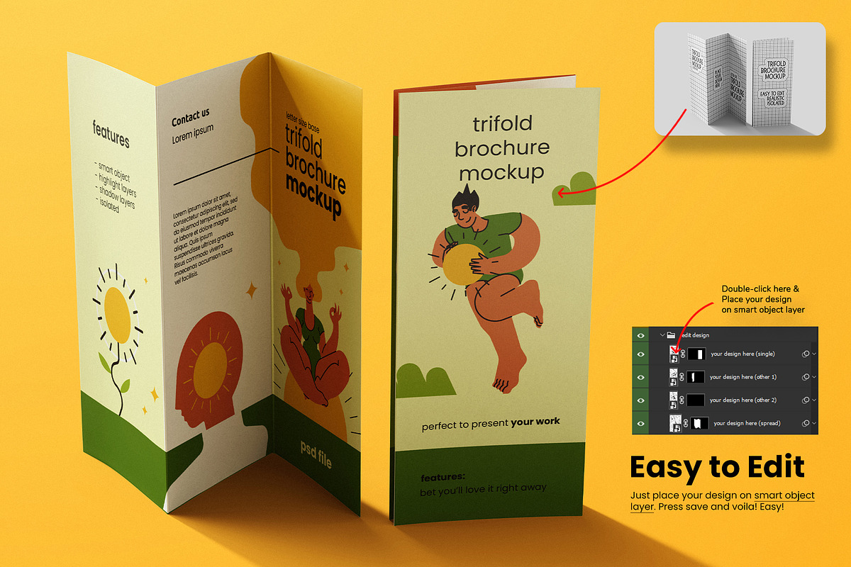 Trifold Brochure Mockup Set, an Advertising Mockup by Remnand Studio (Photo 3 of 10)