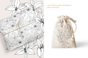 Floral Seamless Pattern Bouquets