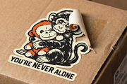 Vector Cute Monkey Sticker Set, an Animal Illustration by daver2002ua (Thumbnail 4 of 4)