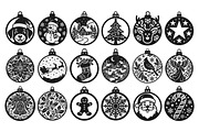 Christmas Ornaments Laser Cut SVG, an Object Graphic by DreamCafeArt (Thumbnail 6 of 7)