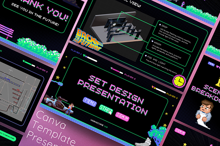 8 BIT | Canva Presentation Template, a Presentation Template by AA Designs