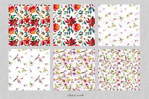 Seamless Floral Patterns Bundle