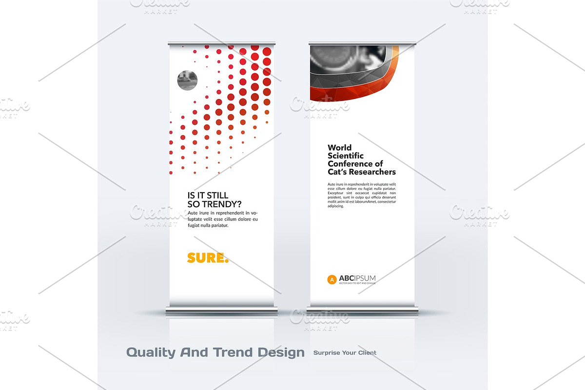 Abstract business vector set of modern roll Up Banner stand desi, a Technology Illustration by Diamond Graphics | EPS 10