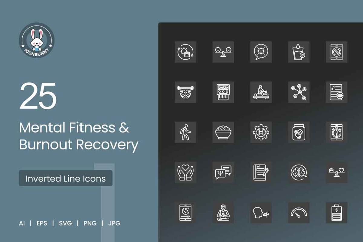 Mental Fitness & Burnout Recovery, an Outline Icon by IconBunny (Photo 1 of 2)