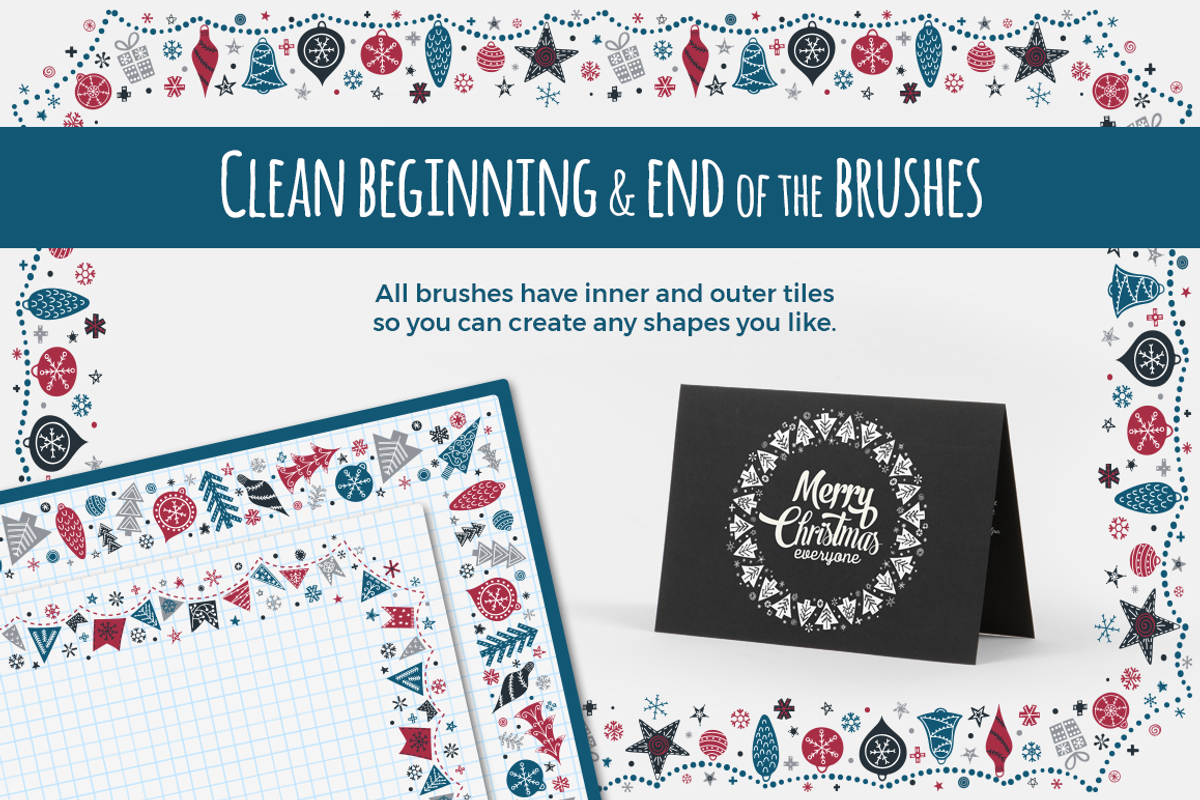 Scandinavian Christmas brushes preview 5