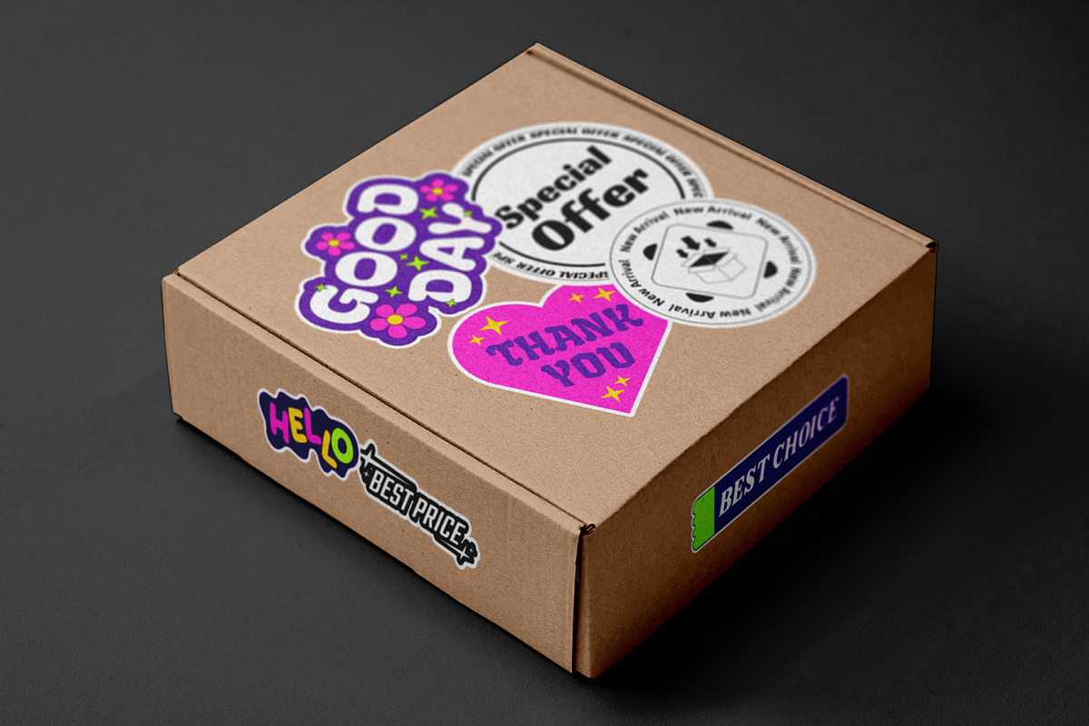 Retro Promotional Round Sticker Pack, a Decorative Illustration by IMG Visuals (Photo 7 of 8)