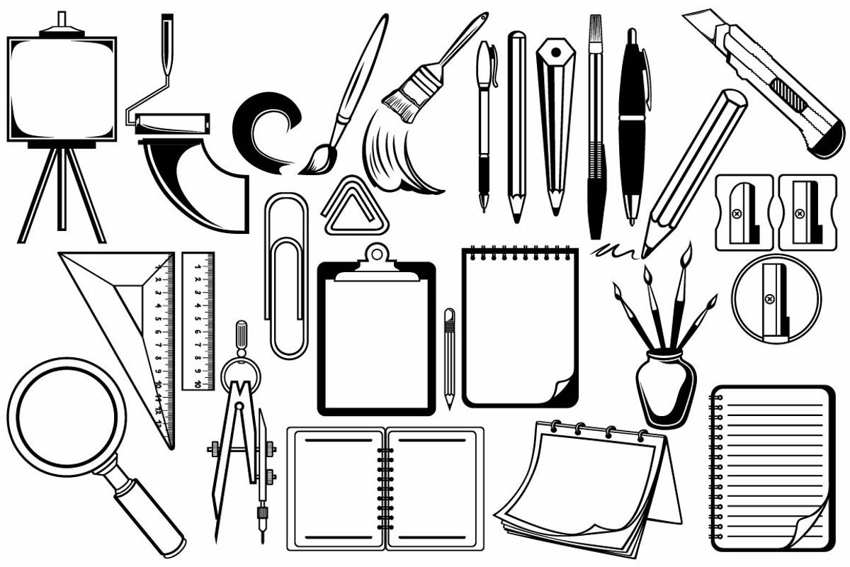 Objects offices, stationery, an Education Illustration by LineworkStock (Photo 1 of 4)
