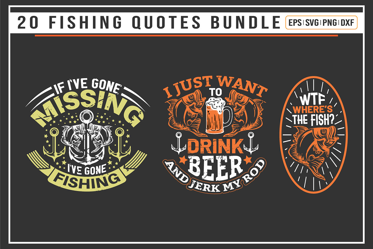 fishing t shirt design bundle, a Graphic by Uniquesvg99 (Photo 4 of 7)