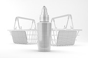 Shopping Pump Bottle Mockup, a Packaging Mockup by Qaleb Studio (Thumbnail 1 of 2)