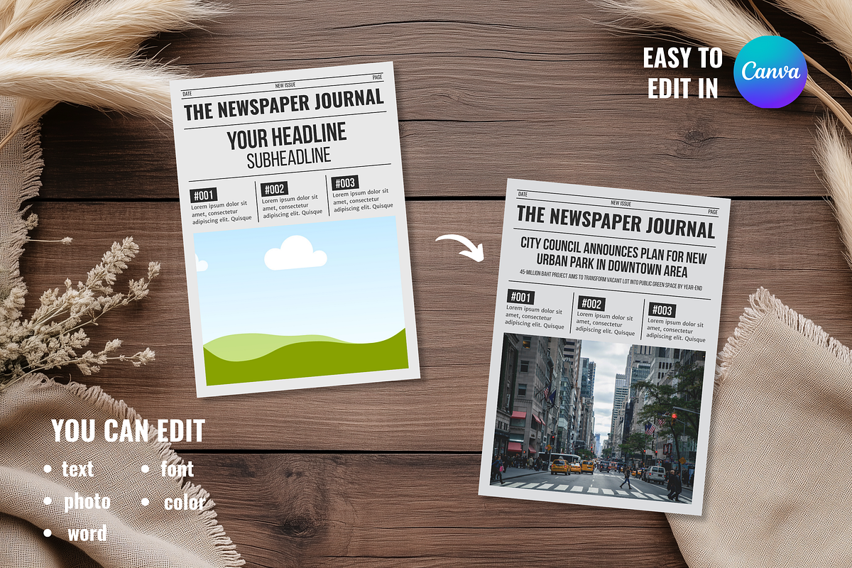 Vintage Newspaper Template, a Magazine Template by ZoloDesignHub (Photo 4 of 9)