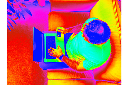 Infrared Thermal Image of man using