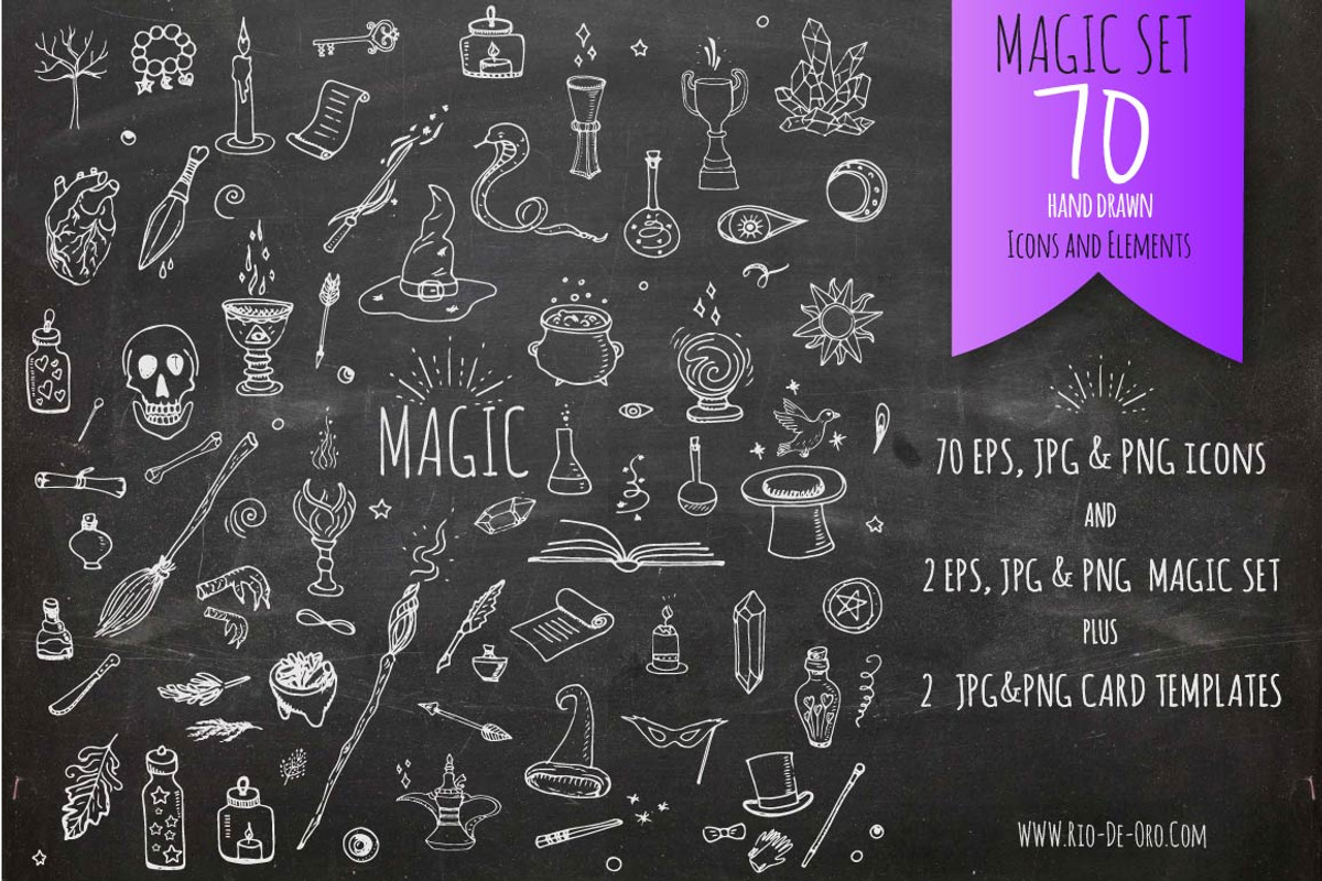 70 Magic hand drawn symbols!, a Graphic by Natasha-Pankina.com