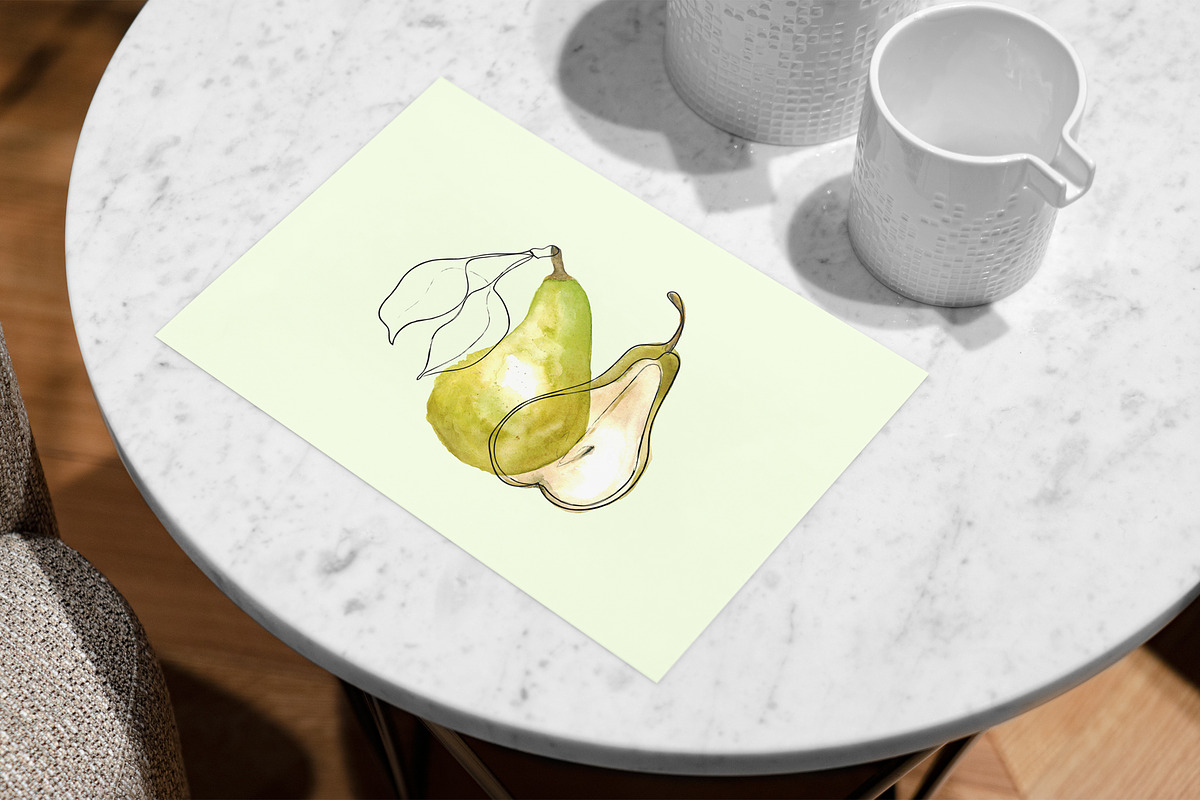 Pear Wine - Fruit Watercolor Clipart, a Decorative Illustration by foxsong (Photo 16 of 16)