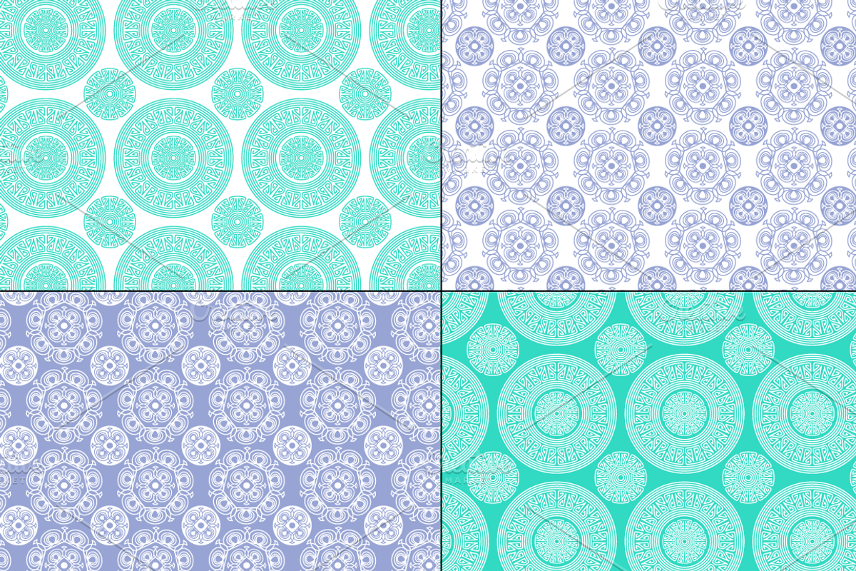 Seamless Pastel Medallion Geometrics preview 4