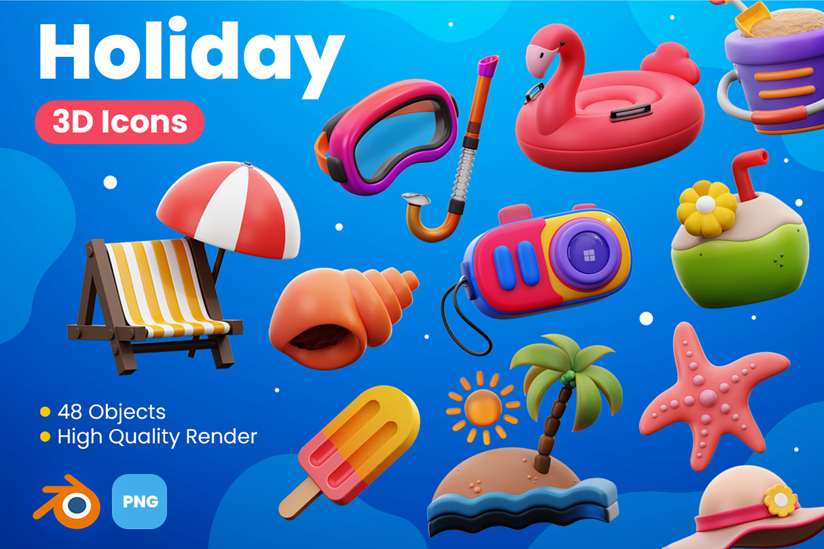 Holiday 3D Icons, an Object 3D Model by Rakata Studio (Photo 1 of 7)