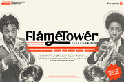 FLAMETOWER FAMILY TYPEFACE & DISPLAY, a Sans Serif Font by panakota studio (Thumbnail 1 of 8)