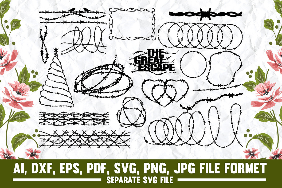 barbed wire, barbed, wire, love svg, an Object Graphic by VectorArtPrintableDesign