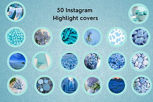 Blue Instagram Highlight Covers, a Social Media Template by HandmadeWithLove