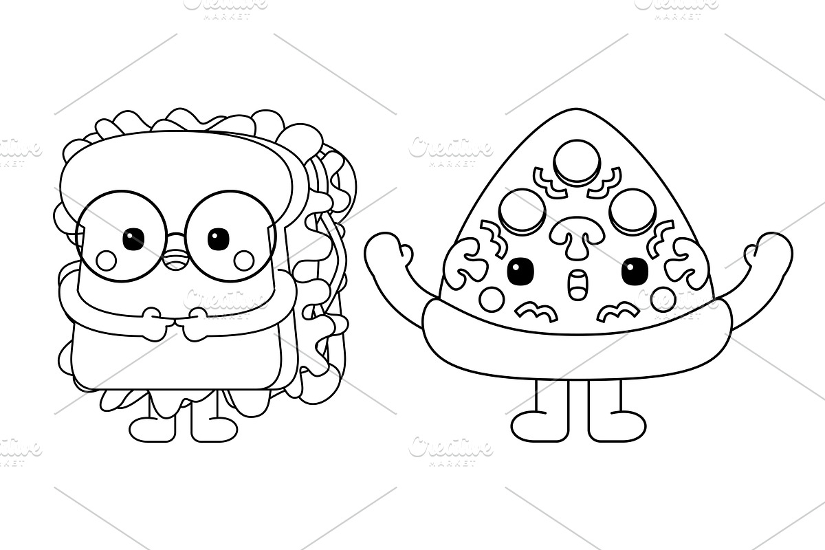 Kawaii Fast Food Coloring Book vol 2, an Education Illustration by MEDZ (Photo 3 of 3)