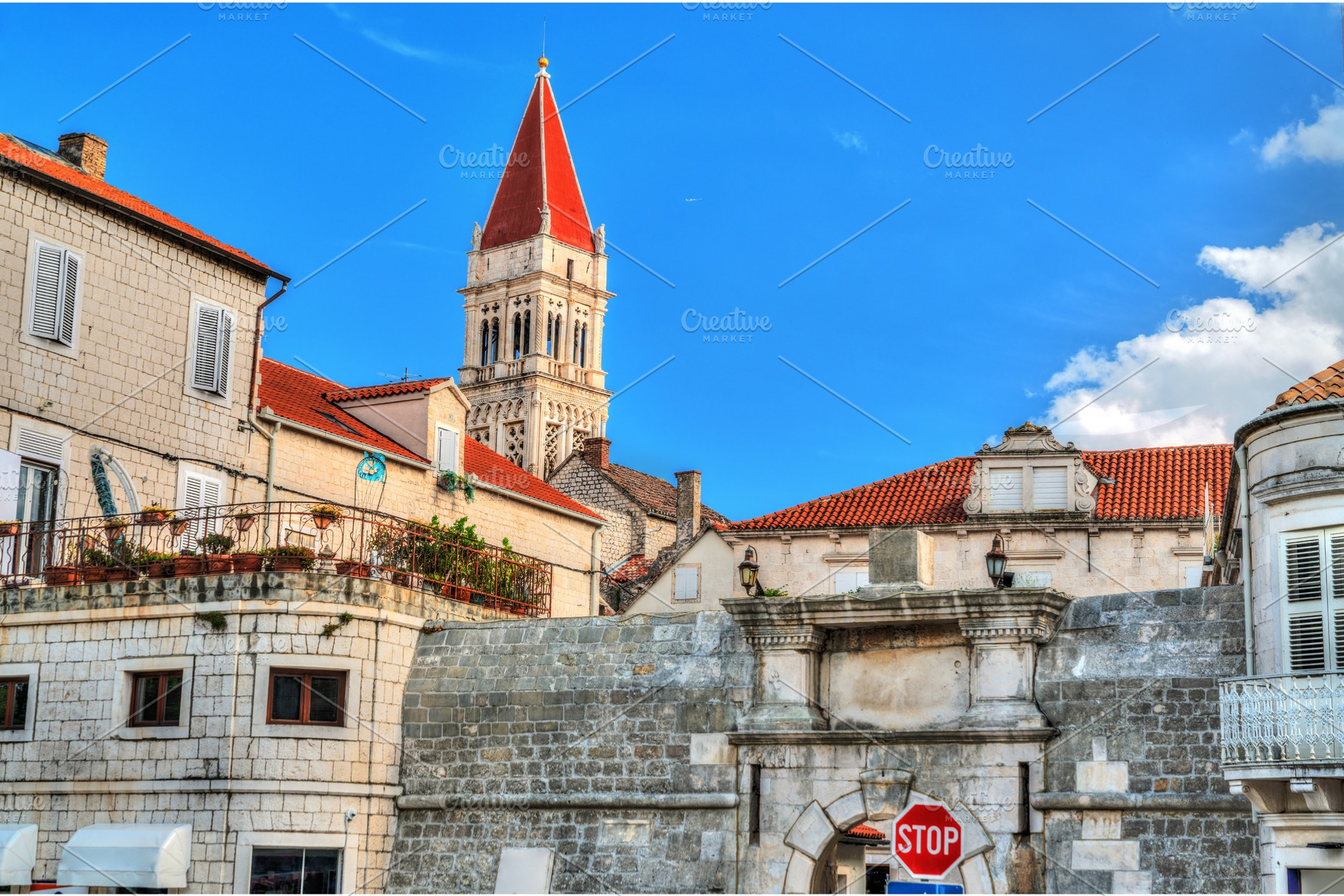 The cathedral of st lawrence in featuring croatia, trogir, and, an Architecture Photo by Leonid Andronov