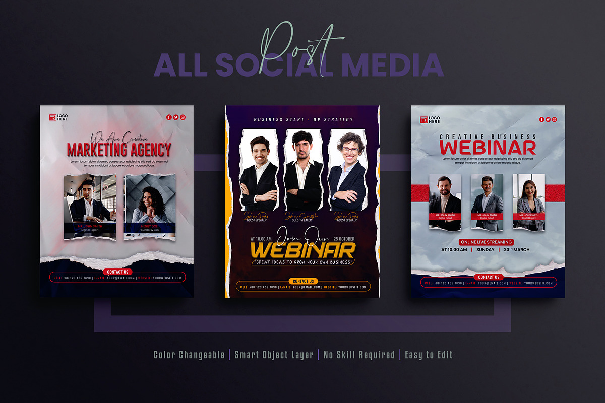 Webinar Social Media Template Bundle, a Social Media Template by Creative_View (Photo 4 of 8)