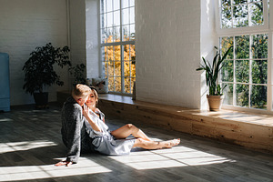 young couple in the morning at home, lifestyle