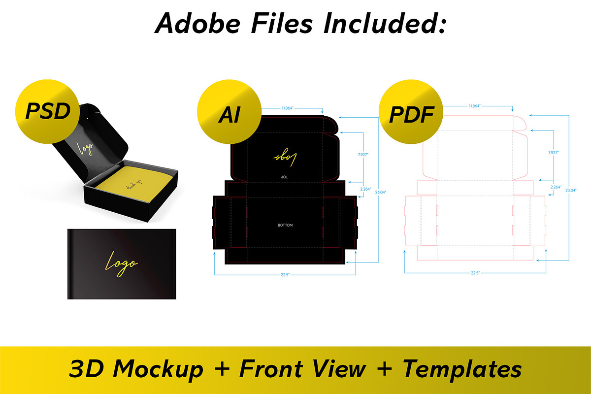 Mailer Box Mockup + Template, a Packaging Mockup by Korner (Photo 5 of 11)
