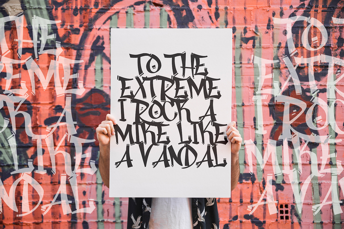 Rhieknuza - Graffiti Font, a Sans Serif Font by StringLabs (Photo 8 of 14)