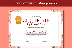 10 Completion Certificate Templates, a Templates & Theme by TemplateCastleStore