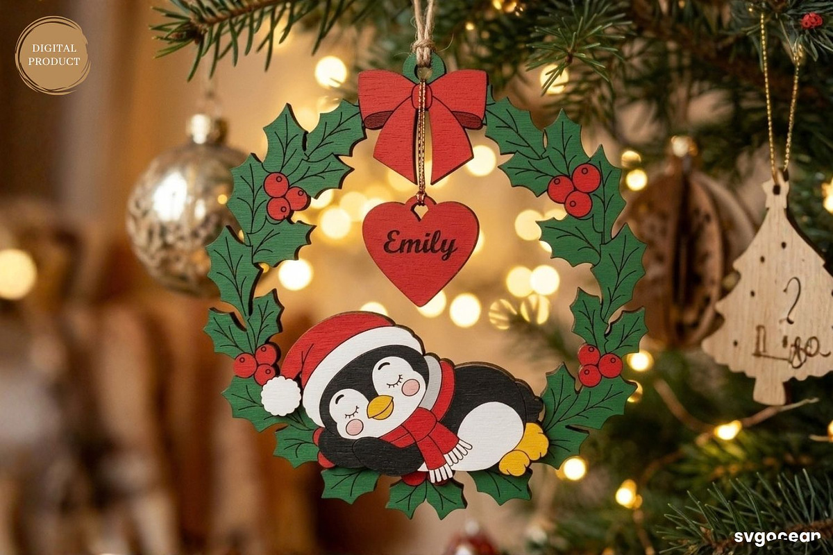 Personalized Christmas Ornaments SVG, a Decorative Illustration by svgocean (Photo 3 of 14)