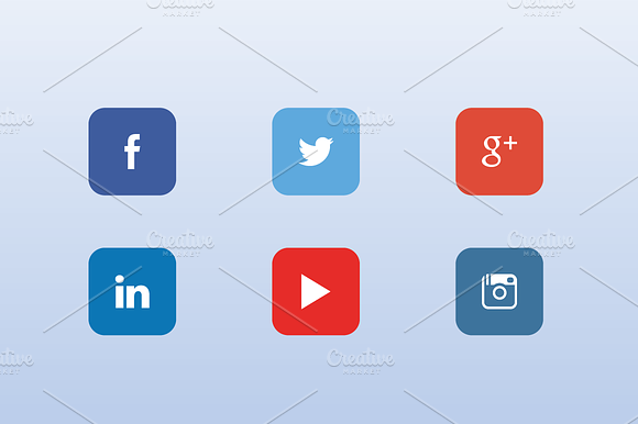6 Vector Social Icons