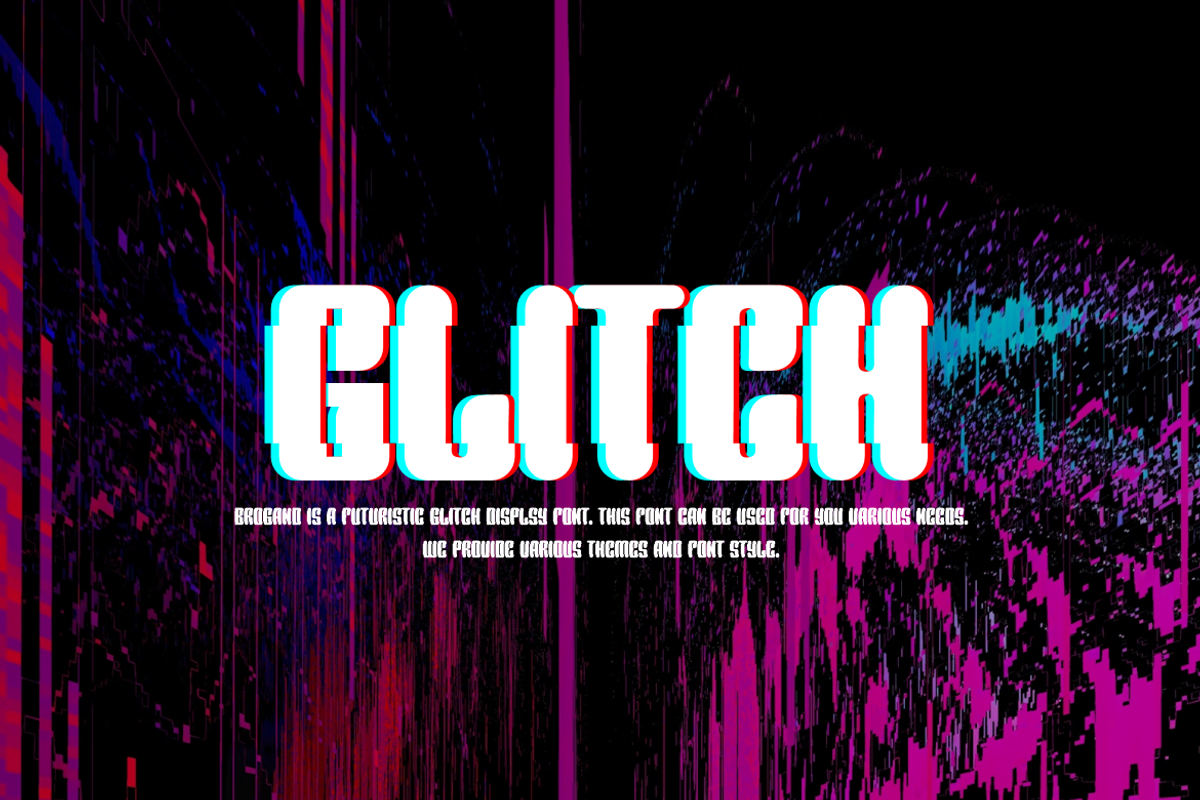 Brogand - Glitch Font, a Sans Serif Font by Iqsiart Studio (Photo 4 of 6)