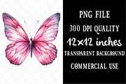 Pink Butterfly Clipart, an Illustration by Designking (Thumbnail 4 of 5)