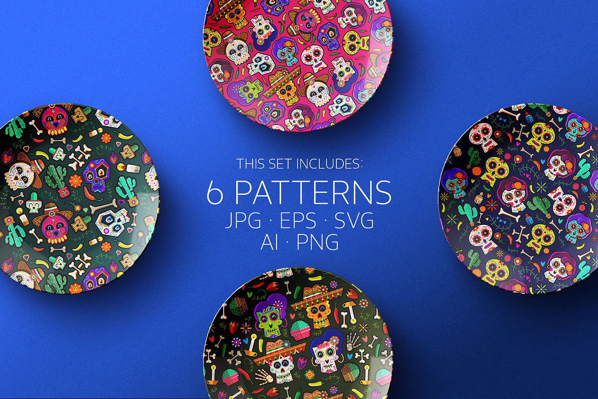 Day of The Dead pattern illustration, a Pattern Graphic by Visual Fear (Photo 3 of 9)