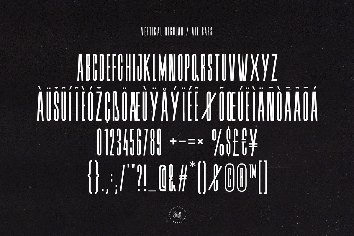VERTIKAL — 3 CONDENSED FONTS, a Sans Serif Font by Madebysté. (Photo 11 of 15)