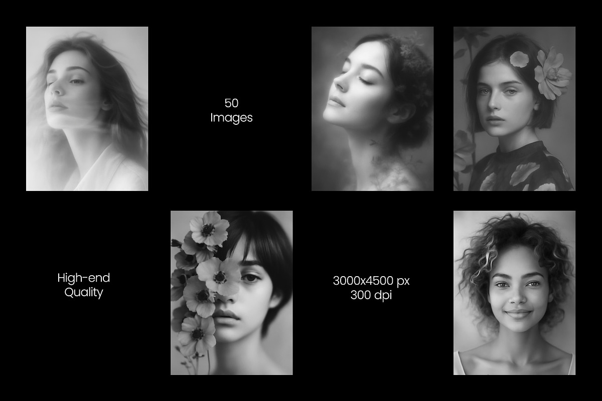 MonoMood Stock Images 50 Faces, a Beauty & Fashion Photo by We Design Everyday (Photo 6 of 6)