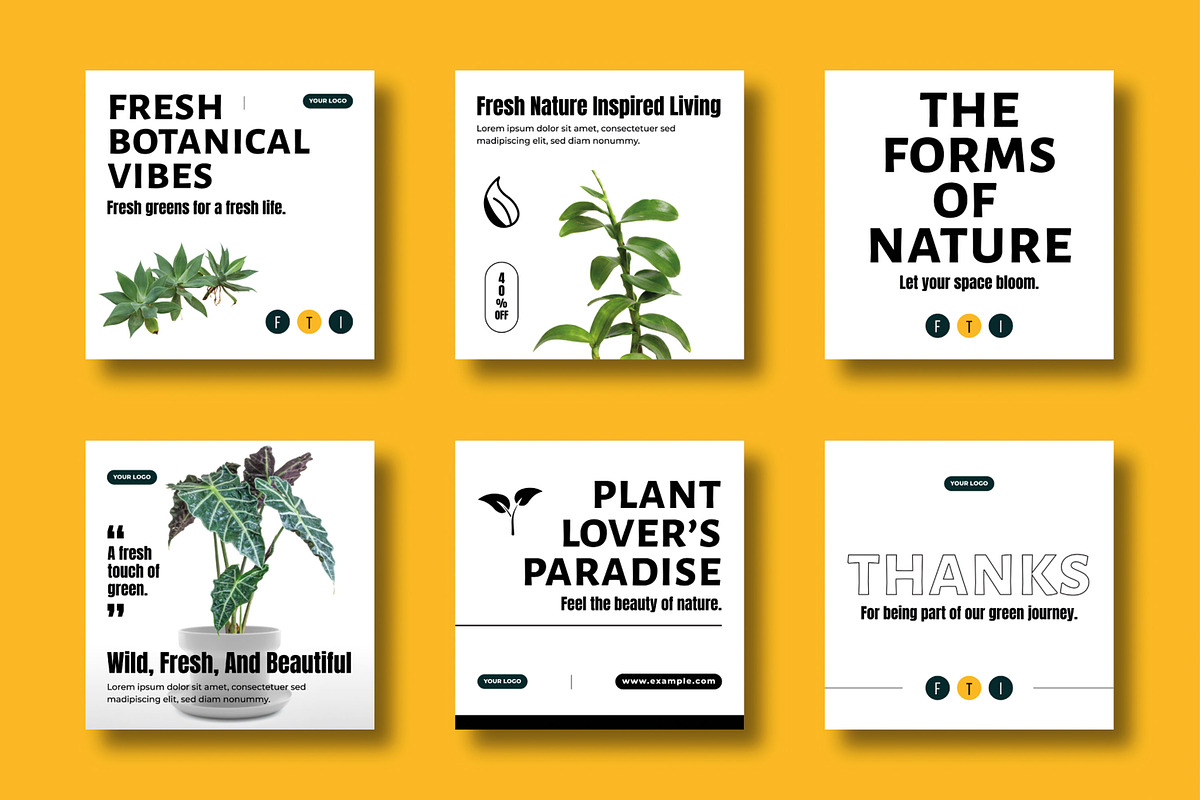 Fresh Botanical Social Media Post, a Social Media Template by MightyDesign (Photo 1 of 8)
