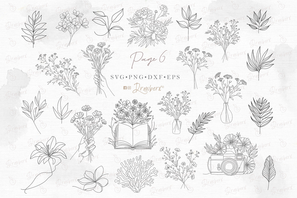 Floral Line Art illustration svg 150, an Illustration by Drawberx (Photo 11 of 13)