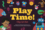 Playtime - Kids Clip Art Set, an Animal Illustration by Wingsart Studio (Thumbnail 1 of 6)