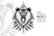 Textured bear in aztec style 2, an Animal Illustration by AnastasiaFears (Thumbnail 1 of 2)