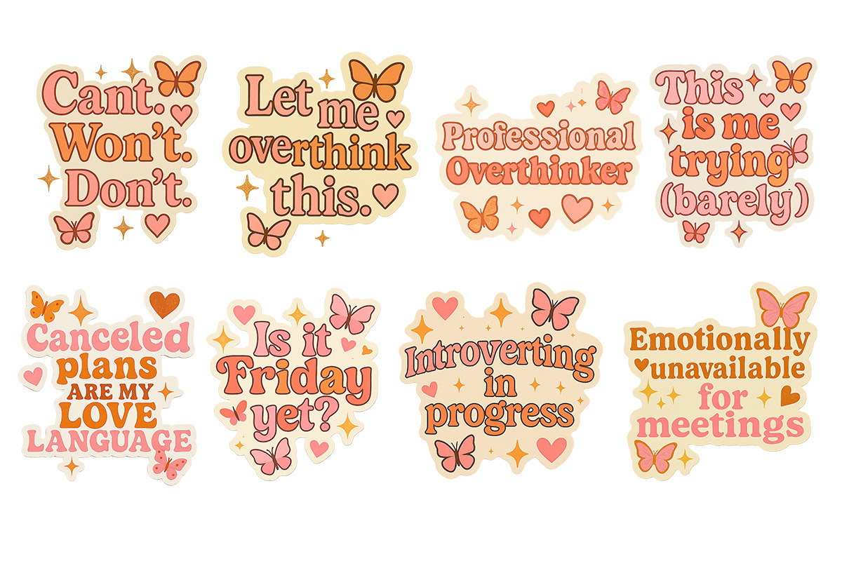 25 Sarcastic Quote Sticker PNGs, an Object Illustration by LaVika (Photo 7 of 8)