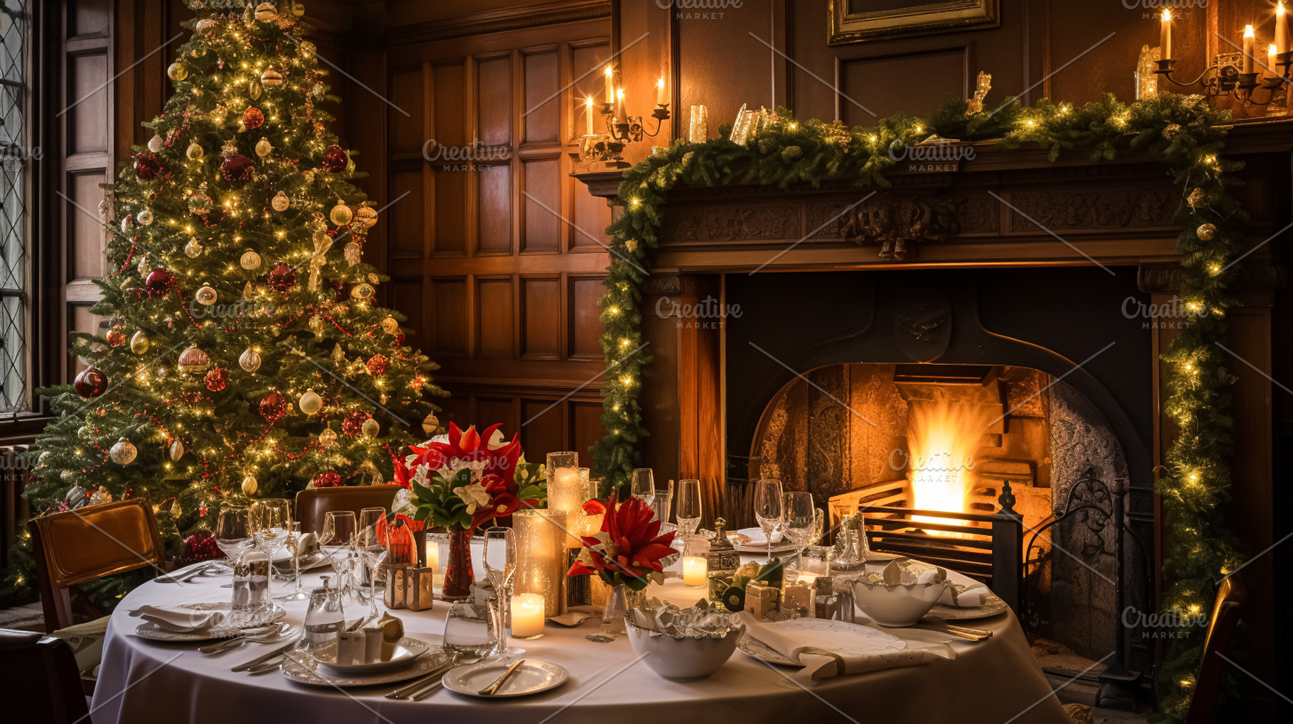 Christmas at the manor, English countryside decoration and inter, a Holiday Photo by Anneleven