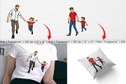 Father and Child Clipart, a Graphic by Artnoy (Thumbnail 3 of 5)