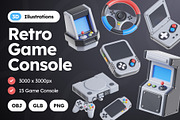 Retro Game Console 3D Icons, an Object 3D Model by Rakata Studio (Thumbnail 1 of 7)