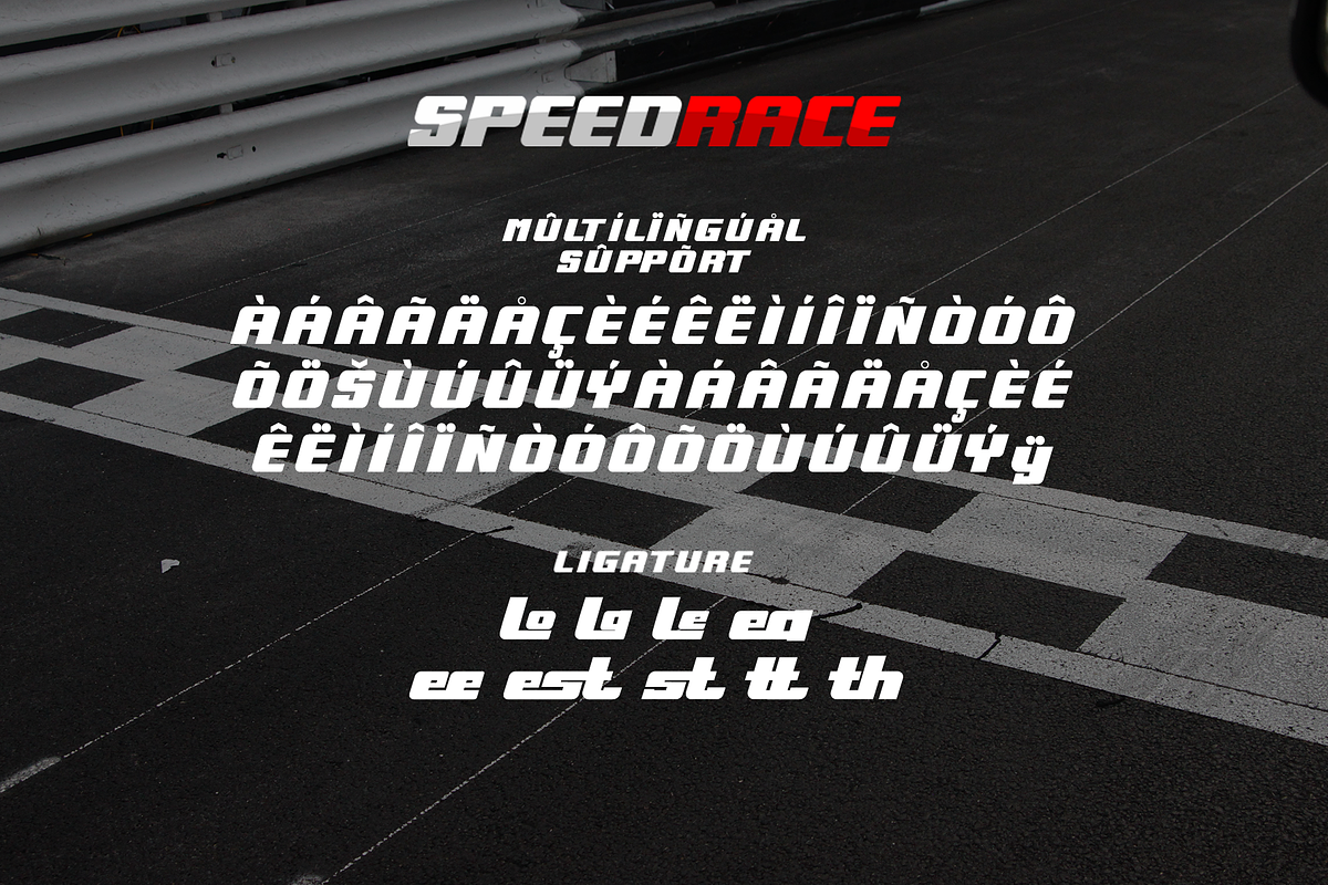 Speedrace - A Racing Display Font, a Sans Serif Font by overlaytemplates (Photo 5 of 5)