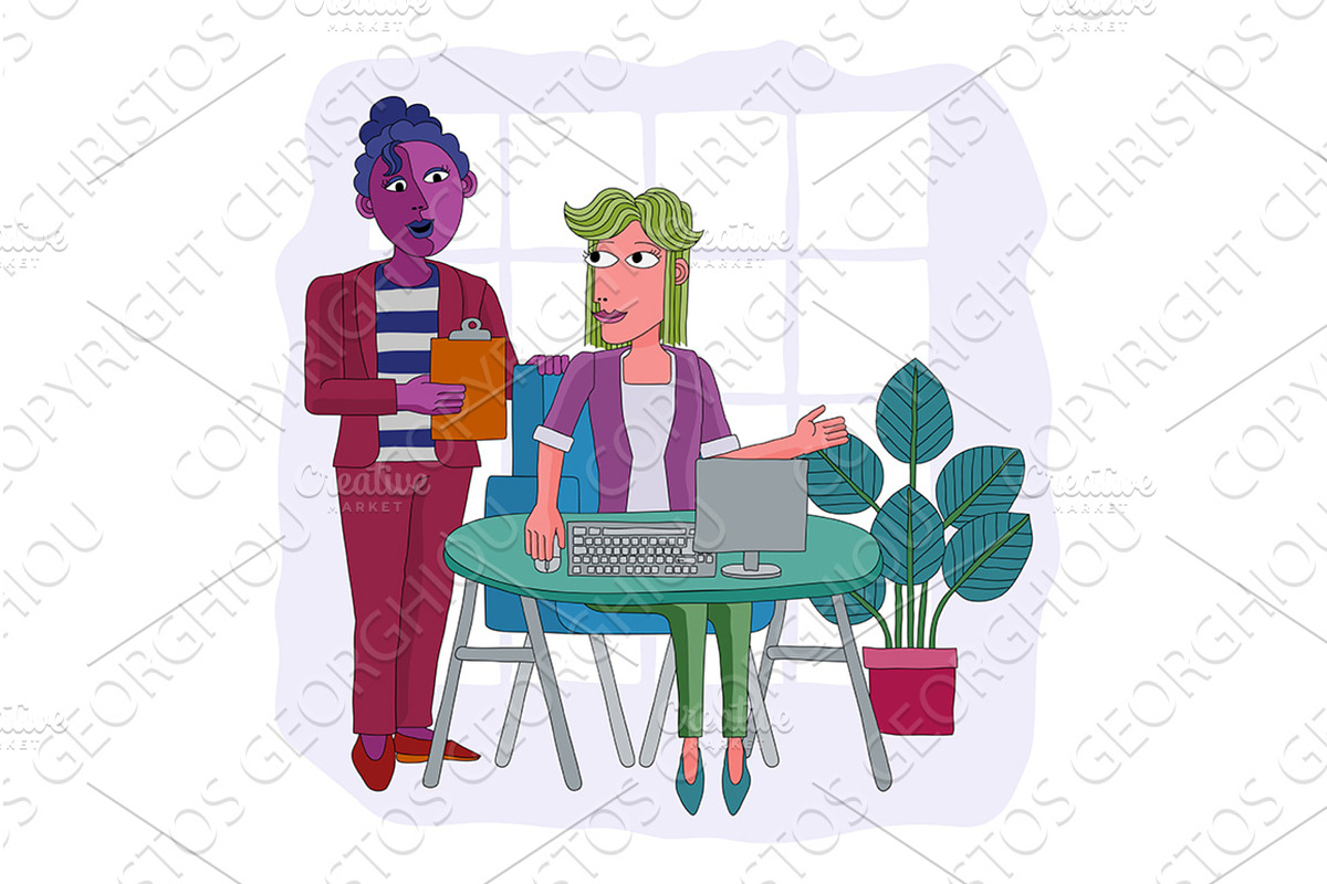 Women Working Business Illustration, a Finance Illustration by Christos Georghiou