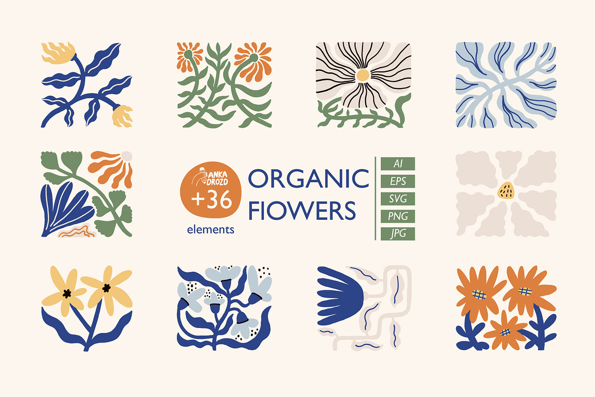 Organic Flowers, an Object Graphic by AnkaDrozd (Photo 1 of 7)